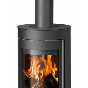 Poêle à bois Mino Top 2.0 Acier Noir - Dessus Acier Noir - Porte Fonte - 5,5 kW