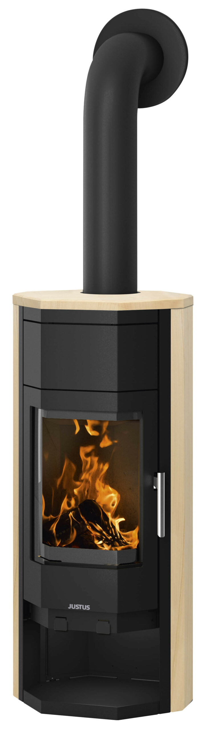 Poêle à bois Usedom 5 W+ 2.0 Acier Noir - Pierre Sable - 5,5 kW