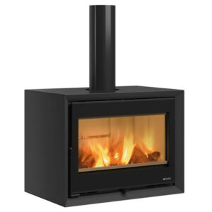 Poêle à bois Dante - 8,8 kW - Rdt: 85,5% - B. 30 cm - Acier noir