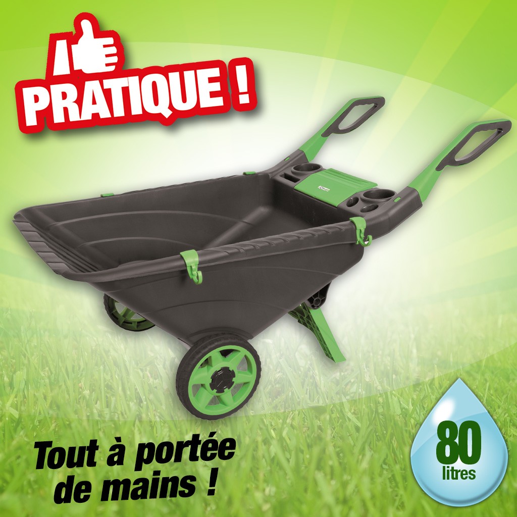 brouette de jardin 80l multifonctions
