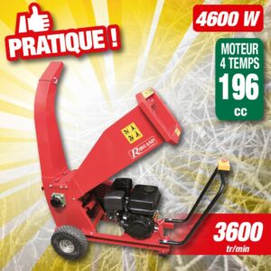 Broyeur de végétaux à moteur thermique 196cc