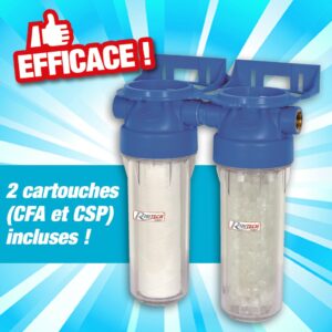 Kit de filtration d'eau - 2 filtres avec cartouches 9"3/4