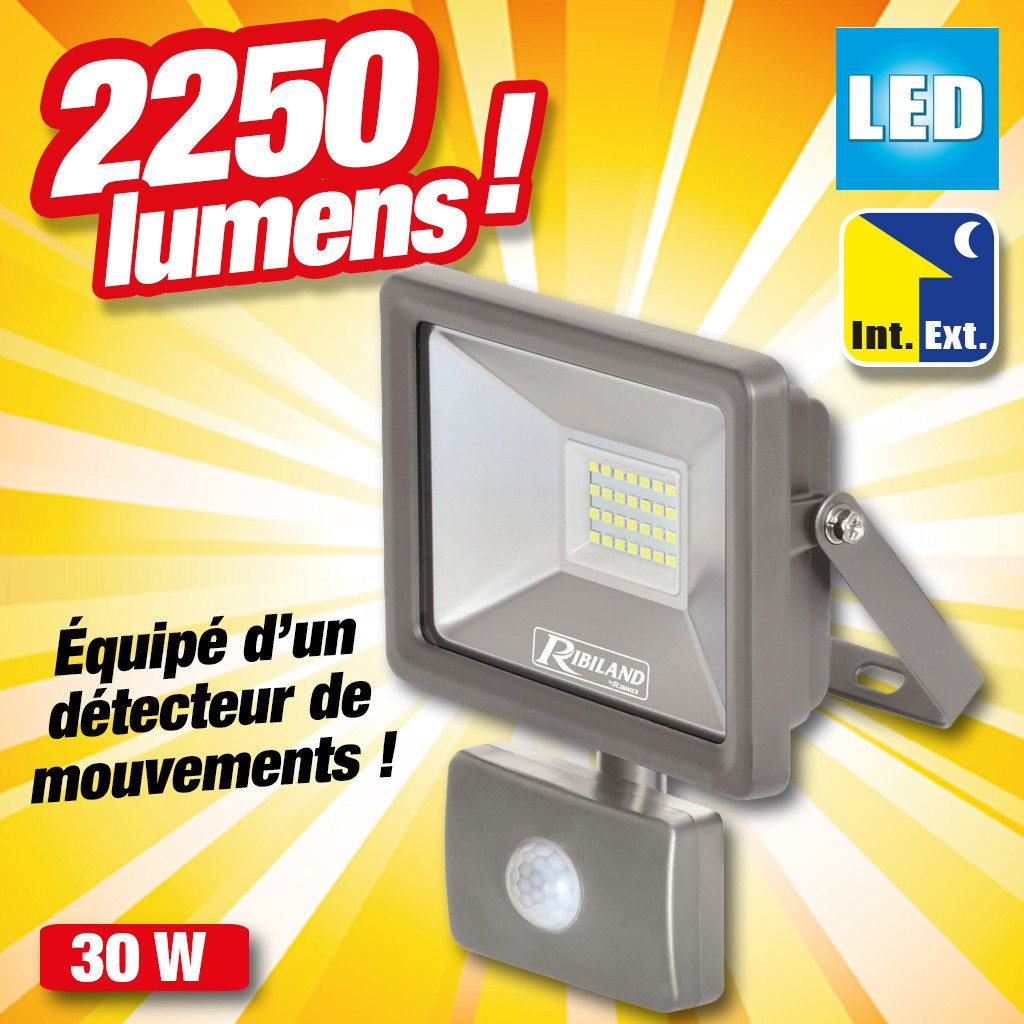 projecteur led 30w 2250 avec detecteur