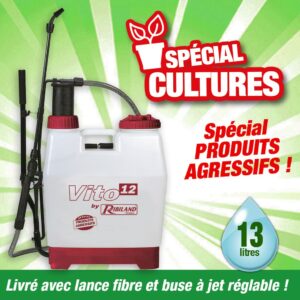 Pulvérisateur à pression avec lance - 13 litres - à porter sur le dos