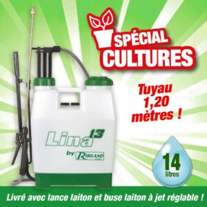 Pulvérisateur à pression maintenue, capacité 14 litres, à dos