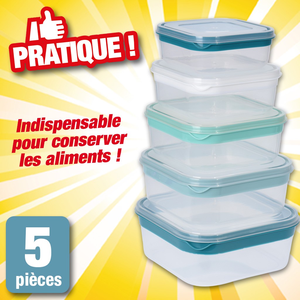 Lot de 5 boites de rangement