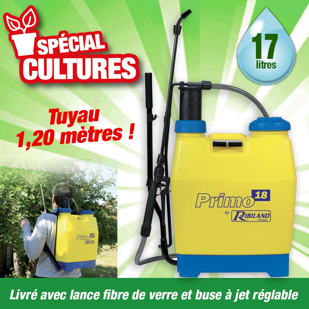 Pulvérisateur à dos 17 litres de capacité utile, pression manuelle