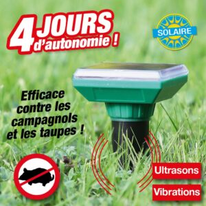 Répulsif anti-nuisible à énergie solaire vibreur anti-taupes