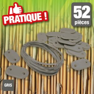 Set de fixation pour mailles, écrans et canisses plastique - coloris beige