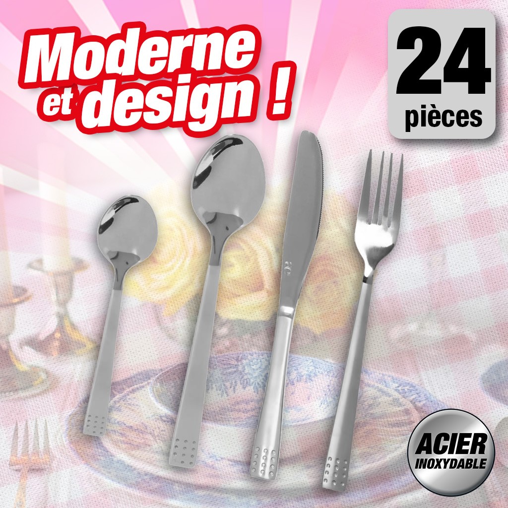menagere inox 24 pièces