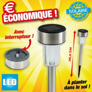 Lampe led solaire haut 36,5cm