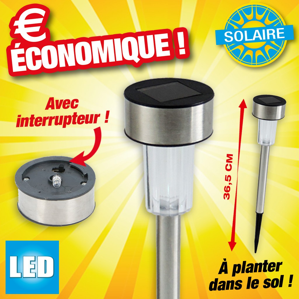 Lampe led solaire haut 36,5cm