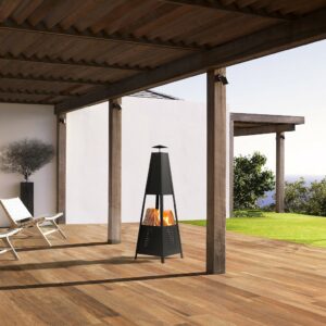Brasero Pyramide d'extérieur de jardin ou de terrasse - hauteur 90 cm.