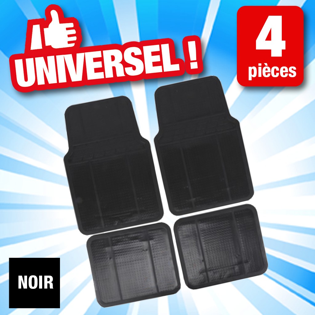 Lot de 4 tapis de voiture Avant / arrière noir