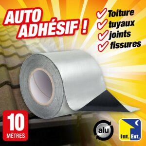 Ruban aluminium d'étanchéité bitumineux auto-adhésif - longueur 10 M