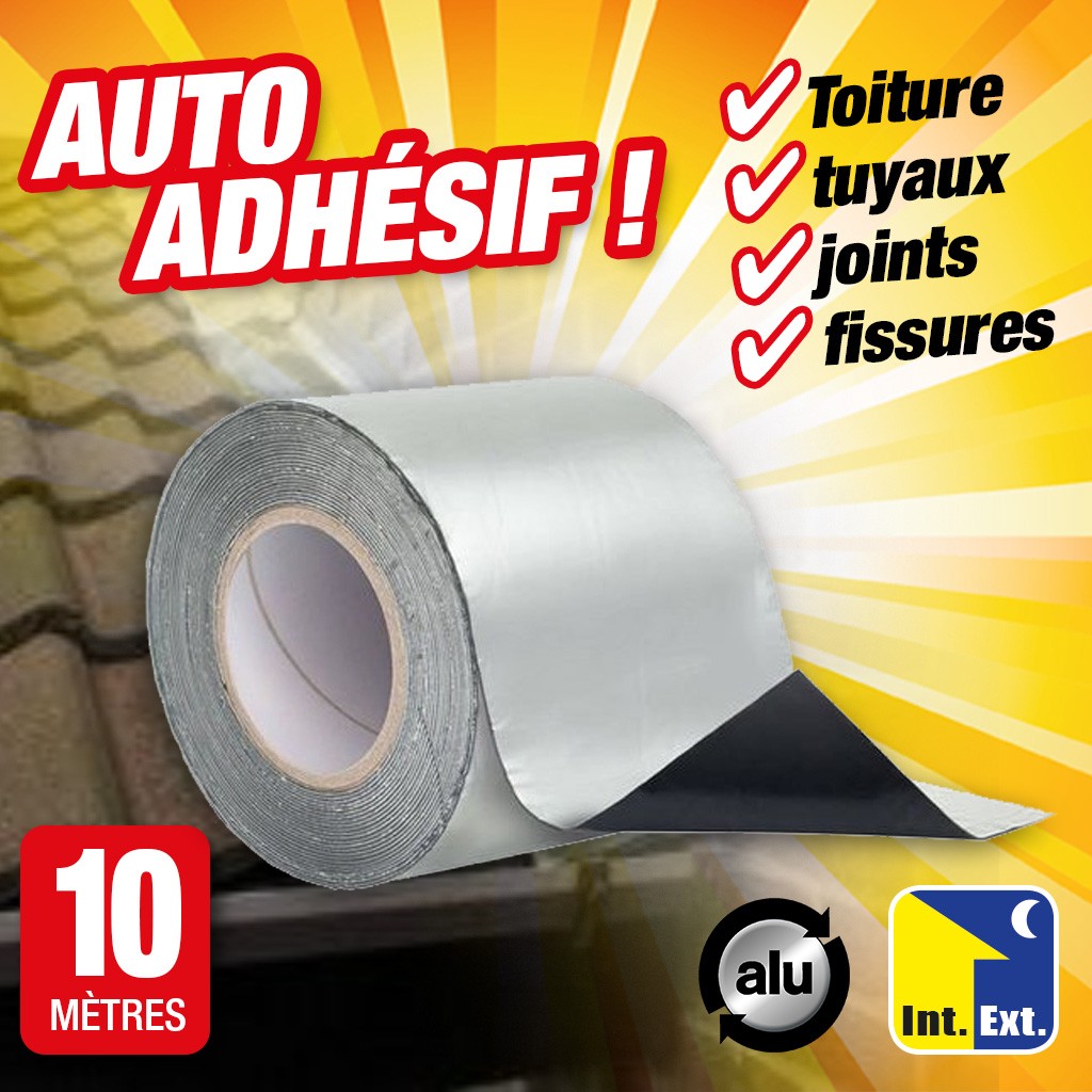 Ruban aluminium d'étanchéité bitumineux auto-adhésif - longueur 10 M