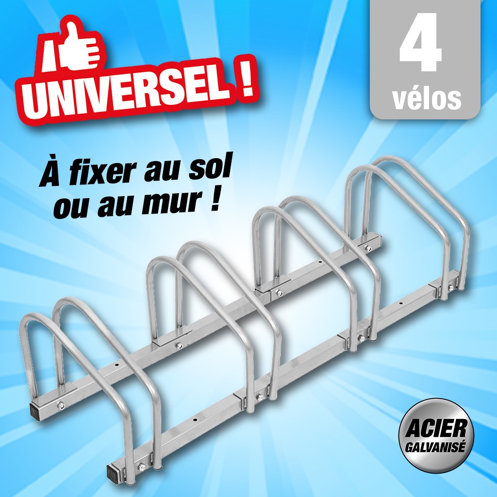 Range vélos 4 emplacements en acier galvanisé
