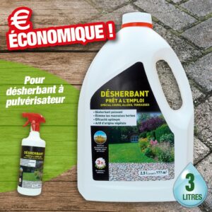 Désherbant cours allées terrasses Recharge de 3 litres