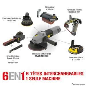 Ponceuse disqueuse - FARTOOLS - MULTIREX900 - 900 W - 150 mm - Variateur de vitesse