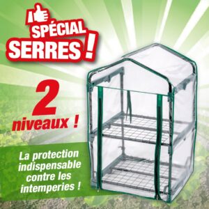 Serre de jardin cadre métal, housse anti UV,  dimensions 50x45x80cm