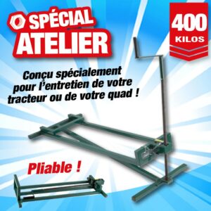 Lève tracteur tondeuse, avec vis de levage - sans effort, supporte 400kg
