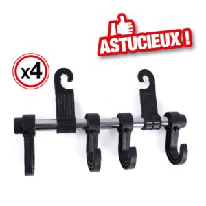 CROCHETS ORGANISEUR POUR VOITURE lot de 4