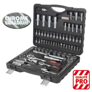 COFFRET CLES A DOUILLE PRO AU CHROME VANADIUM 94 PCS
