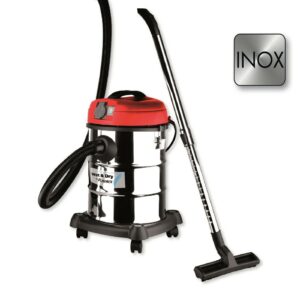 ASPIRATEUR BIDON 30L 1200W INOX + PRISE MACHINE