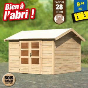 Abri de jardin en bois de 28 mm - 9,24 m²
