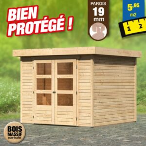 Abri de jardin en bois de 19 mm -  5,95 m²