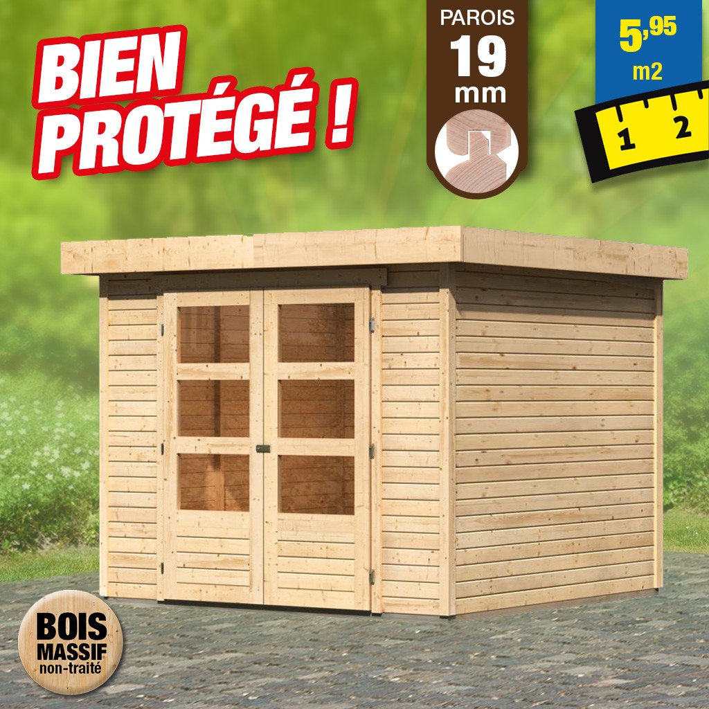 Abri de jardin en bois de 19 mm - 5,95 m²