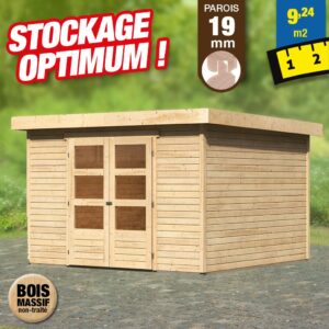 Abri de jardin en bois de 19 mm -  9,24 m²