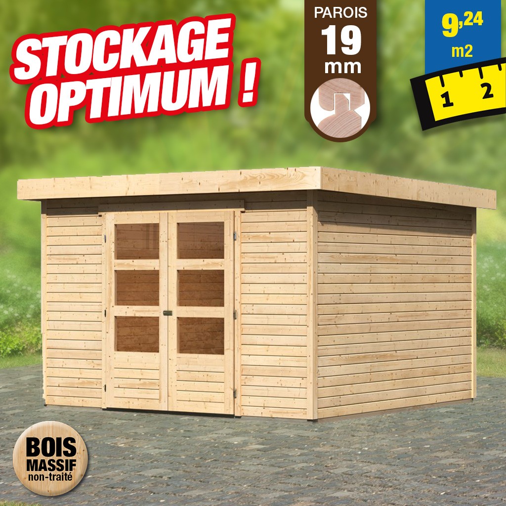 Abri de jardin en bois de 19 mm - 9,24 m²