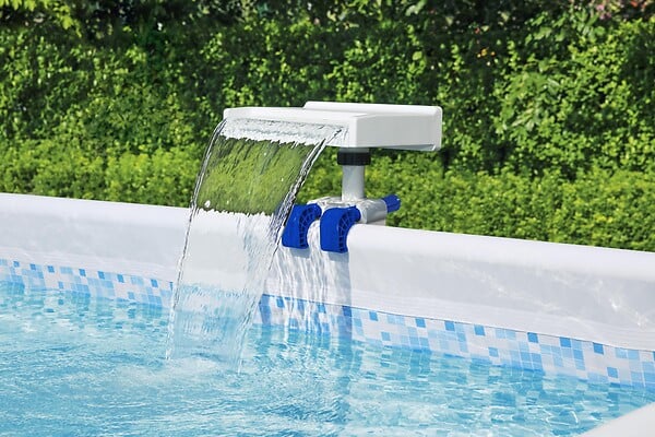 Fontaine cascade Flowclear pour piscine hors sol avec LED