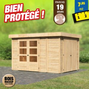 Abri de jardin en bois de 19 mm - 7,85 m²