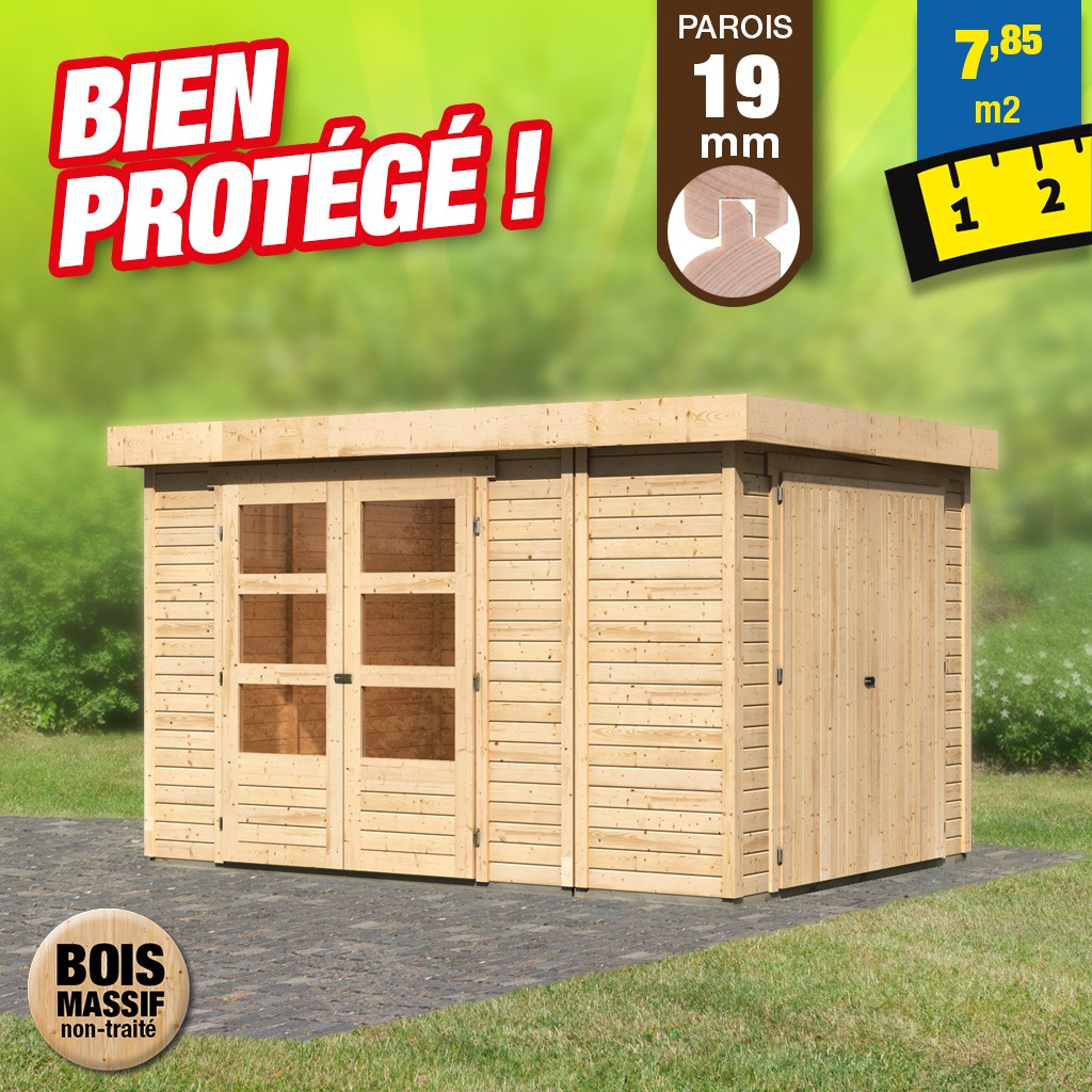 Abri de jardin en bois de 19 mm - 7,85 m²