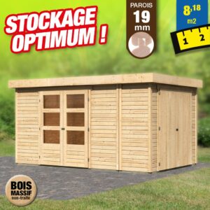 Abri de jardin en bois de 19mm - 9,27 m²