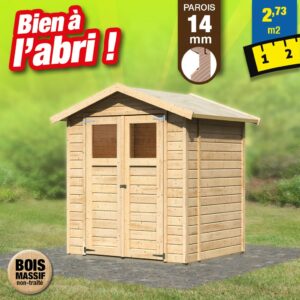Abri de jardin en bois de 14mm - 2,73 m²