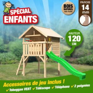 Kit Leni-toboggan vagues 2,5m vert-télescope-téléphone-poignées