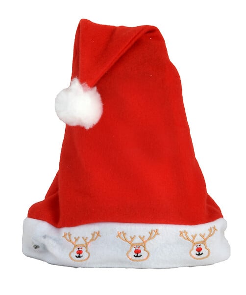 Bonnet Père Noël adulte avec lumières modèle rennes