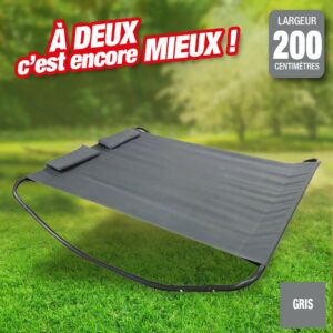 lit double bain de soleil monaco - gris