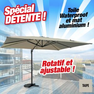 parasol déporté rectang. saint  tropez - taupe