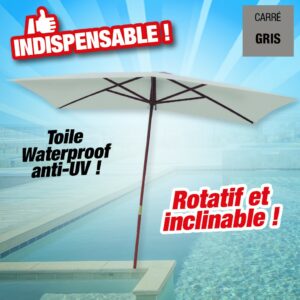 parasol carré oleron - gris