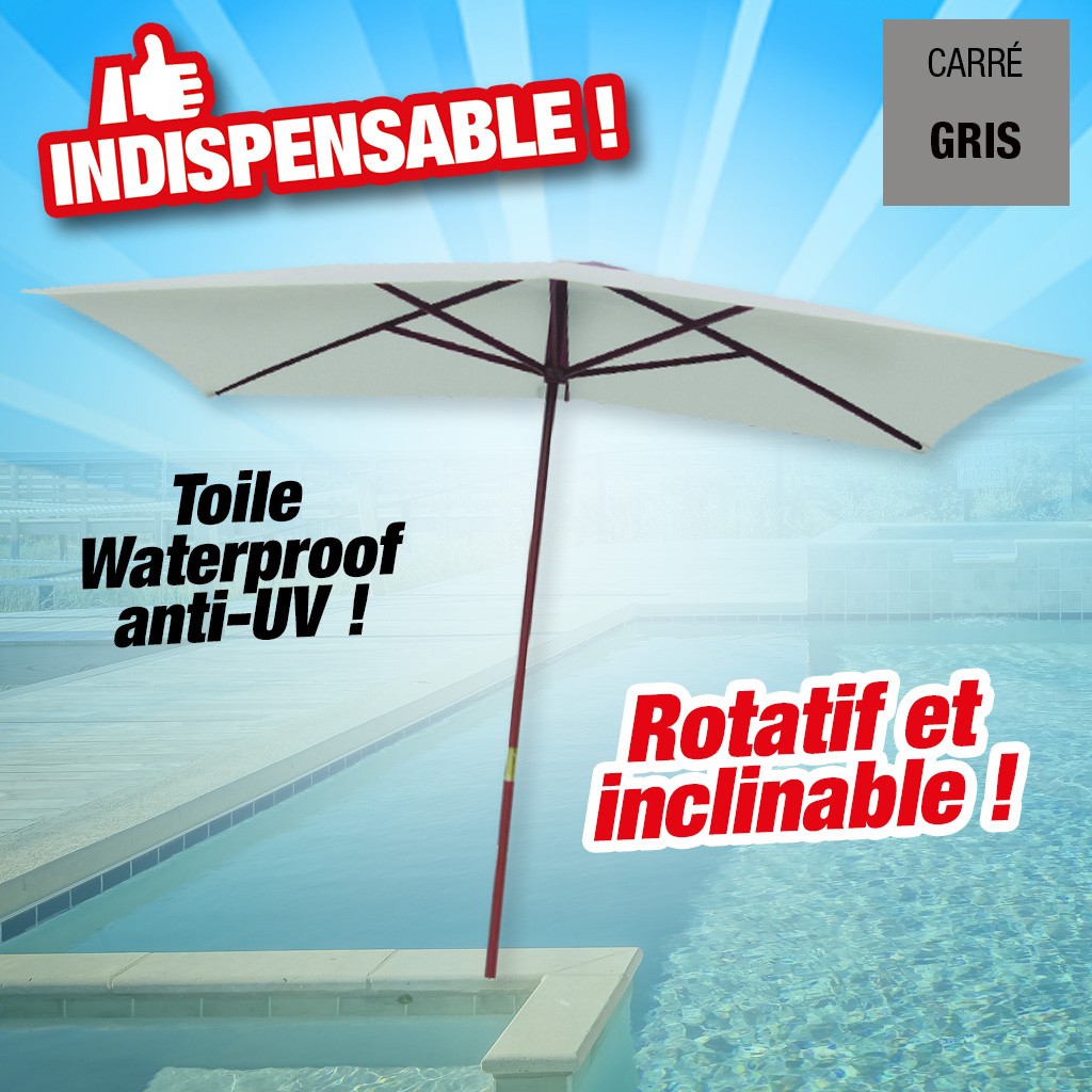 parasol carré oleron - gris