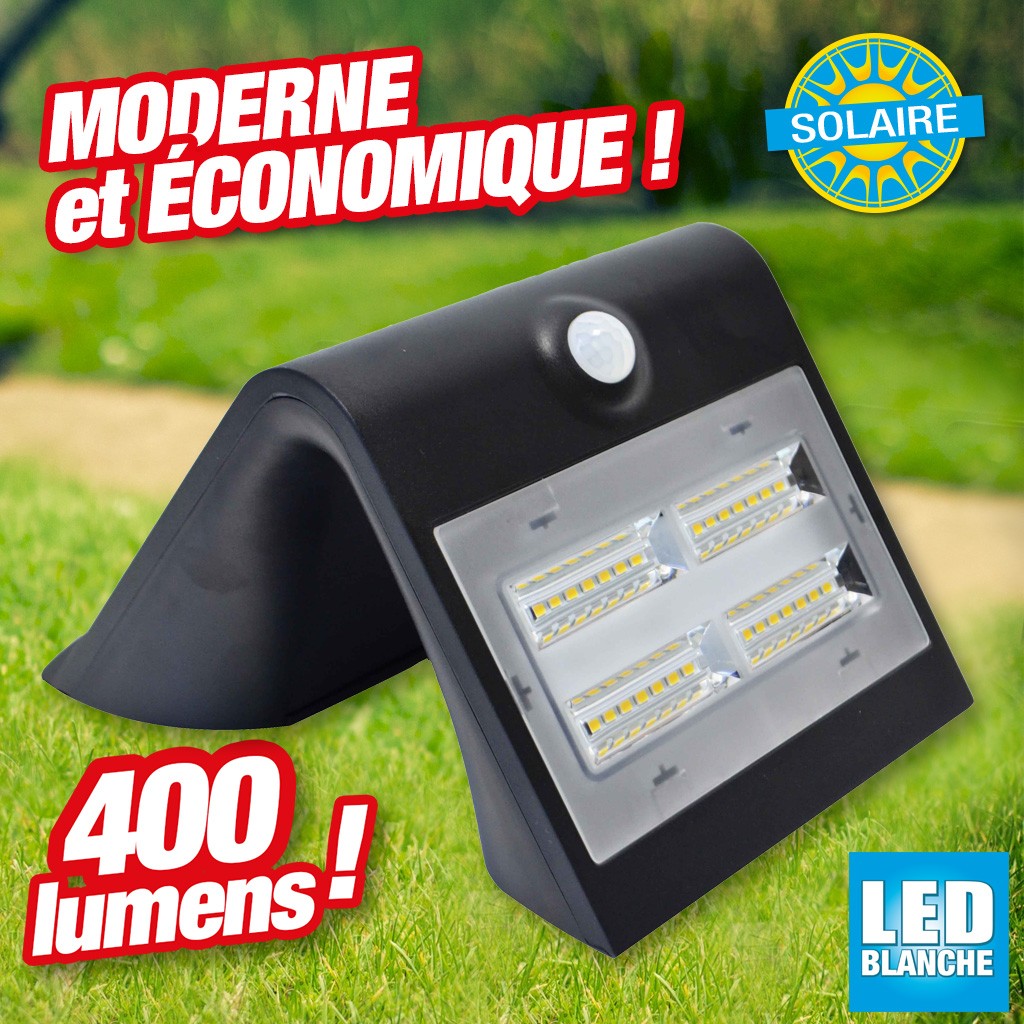 Lampe d'extérieur à énergie solaire 400 lm noir noir
