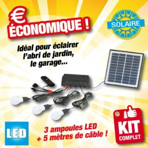 mini station d'energie solaire ses-m (3 ampoules led fournies)