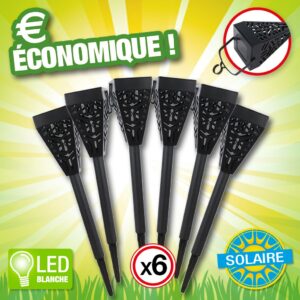 Lot de 6 bornes solaires décoratives