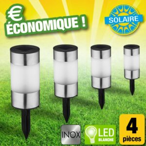 Bornes à énergie solaire, lot de 4 pièces