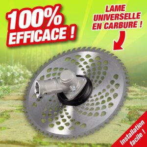 Lame de coupe en carbure universelle pour tête de débroussailleuse