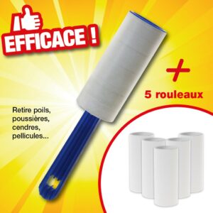 Brosse adhésive rechargeable +5 rouleaux